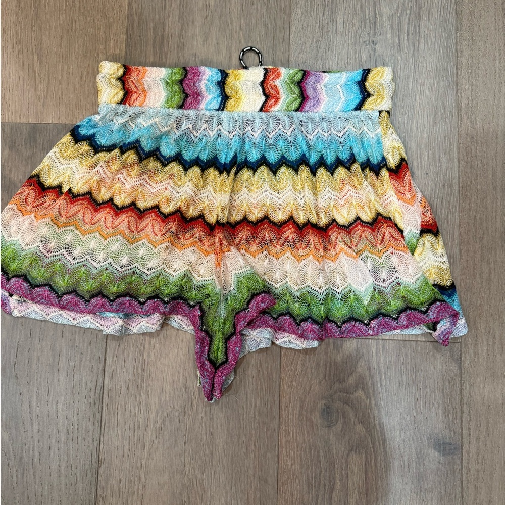 Missoni Multicolor Zigzag Knit Mini Shorts with Elastic Waist - Picture 3 of 5